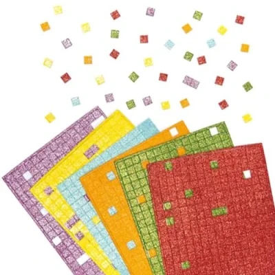 Abbildung von Baker Ross Glitzernde Mosaik Quadrate aus Schaumstoff zum Basteln und Aufkleben für Kinder (1980 Stück)