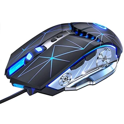 Abbildung von Gaming Maus Verdrahtet USB Extern Mäuse RGB Multi Farbe Leise Mechanisch Spiel mit Licht 3200 DPI 7 Tasten zum Computer Desktop Laptop PC MAC