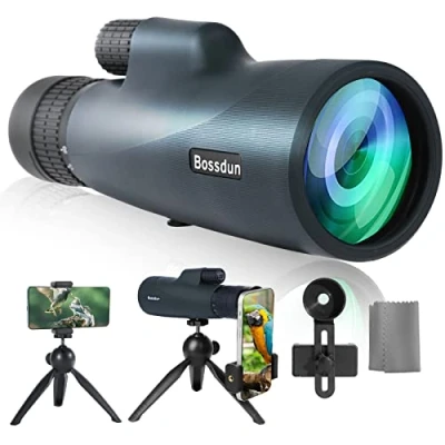 Abbildung von 10 30x50 Zoom Monokular Teleskop mit Stativ Tragetasche Handschlaufe Telefonadapter BAK4 Prisma &amp; FMC Objektiv Wasserdicht für Reisen Vogelbeobachtung Wildtiere Camping Szenerie (Green)