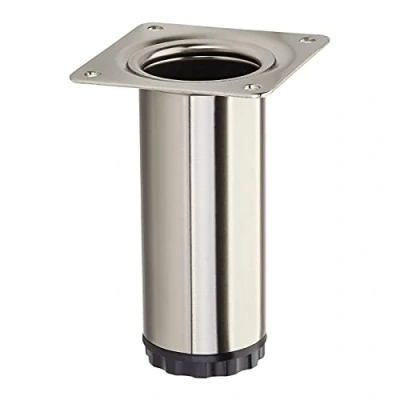 Abbildung von SOTECH Möbelfuß Bravo Höhe 100 mm (+ 10 mm) Ø 40 Edelstahloptik höhenverstellbarer Schrankfuß aus Stahl Stützfuß belastbar bis 50 kg
