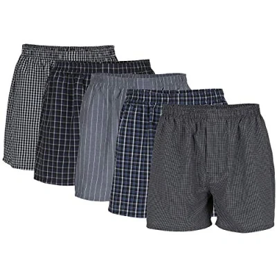 Abbildung von Gildan Herren Gewebte Boxershorts, Multipack Schwarze Streifen Sortiert (5er pack), M EU