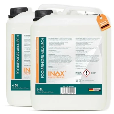 Abbildung von INOX Hocheffektiver Pool Randreiniger alkalisch 2x5L Poolrandreiniger für Folienpools Effektiver Folienreiniger Beckenrandreiniger Fliesen, Keramik und Folie