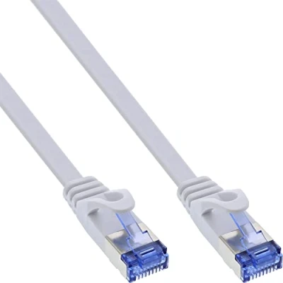 Abbildung von InLine 71855W Patchkabel flach, U/FTP, Cat.6A, weiß, 0,5m