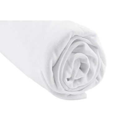 Abbildung von Spannbettlaken 90 x 190 cm / 200 Einzelbett dehnbar Bambus hypoallergen Weiß atmungsaktiv gesunder Schlaf Marke Easy Dort Öko Tex zertifiziert Qualität