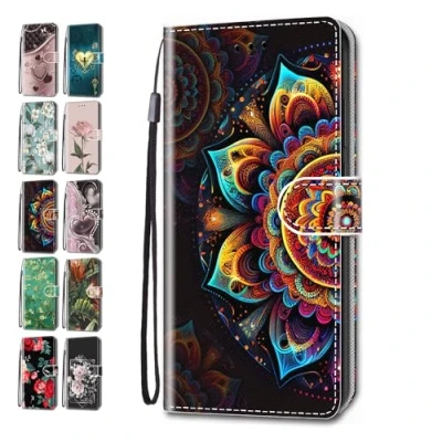 Abbildung von Handyhülle für Huawei P20 Lite Hülle Muster Lederhülle Klapphülle Tasche Flip Case Cover Schutzhülle mit Kartenfach Handytasche Mandala