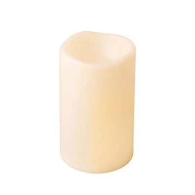 Abbildung von Lumineo LED Kerze mit Timer 12x20cm Indoor &amp; Outdoor Kunstkerze 6 Stunden Timerfunktion Flammenlose Kerzen als Outdoorkerzen Tischkerzen Dekokerzen Stumpenkerzen Creme Warmweiß