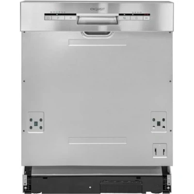 Abbildung von Exquisit Geschirrspüler EGSP1012 EB 030E Inox Spülmaschine 60 cm teilintegriert Einbaugeschirrspüler 12 Maßgedecke