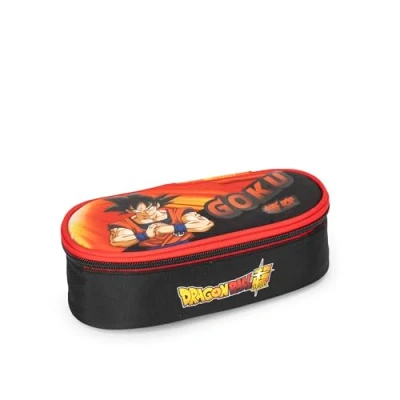 Abbildung von Dragon Ball Super Federmäppchen, oval, offizielles Produkt von Ball, ideal für die Aufbewahrung Schreibwaren, mit Trennwand innen elastischen Schlaufen und praktischem Reißverschluss,