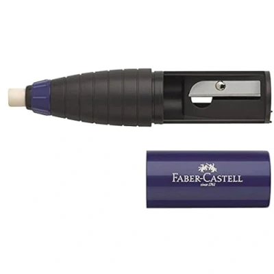 Abbildung von 12 x Faber Castell Spitzer Radierer Kombination rot blau