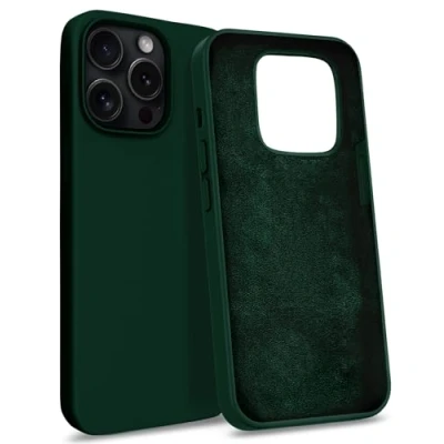Abbildung von MyGadget Hülle kompatibel mit iPhone 15 Pro Gummierte Handyhülle [ 3 Layer Struktur ] Schutzhülle Soft Inlay &amp; Hardcase Cover außen Olivgrün