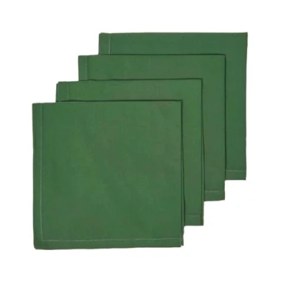 Abbildung von HOMESCAPES 4er Set dunkelgrüne Stoffservietten 45x45 cm, hochwertige Servietten grün, festliche Tischservietten aus 100 % Baumwolle
