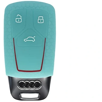 Abbildung von KEYLESS Schlüssel Hülle WABE Glow Blau Kompatibel mit Audi A4 A5 A6 A7 TT Q2 Q5 Q7 A8 Q8