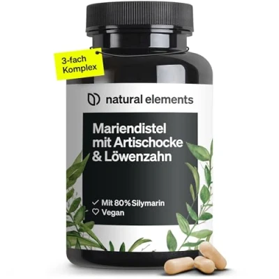 Abbildung von Mariendistel Artischocke Löwenzahn Komplex 120 Kapseln Hochdosiert mit 80% Silymarin Ohne Magnesiumstearat, vegan und produziert in Deutschland St