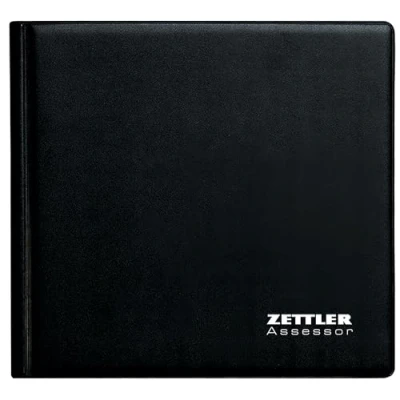 Abbildung von Zettler Wochenbuch Mappe 2025 schwarz, 15,8x14,7cm, Bürokalender mit 128 Seiten, 1 Woche auf 2 wattierter Kunststoffeinband, Klebebindung, Monatsübersicht und deutsches Kalendarium