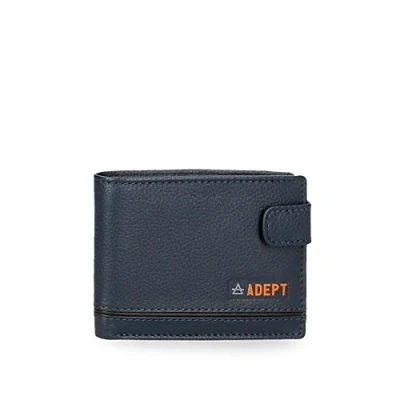 Abbildung von Adept Kurt Horizontale Geldbörse mit Klickverschluss Blau 11 x 8,5 1 cm Leder, blau, Quertasche