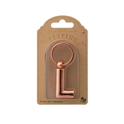 Abbildung von IF Schlüsselanhänger aus Metall, personalisierbar, mit Buchstaben Roségold L
