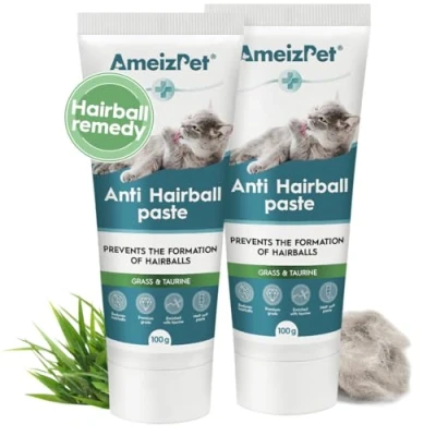 Abbildung von AmeizPet Malzpaste für Katzen Antihairball, Katzenpasten mit Malzextrakt Katzenmalz Mittel Gegen Haarballen Taurin und Gras, 2 STK x 100g (3.52 Oz)