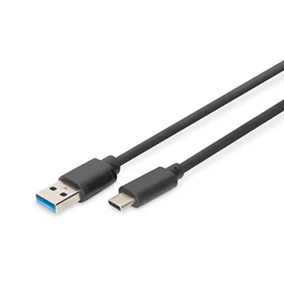 Abbildung von DIGITUS USB 3.2 Gen1 Anschlusskabel 1.0 m A (St) zu C 5 Gbit/s Verbindungskabel Blister Schwarz