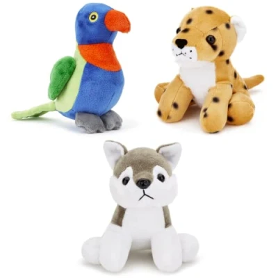 Abbildung von Zappi Co Kinder Kuschelweiches Plüschtier Perfekte kuschelige Spielgefährten für Geburtstage und besondere Anlässe(12 15cm) (Gepard + Lorikeet Wolf)