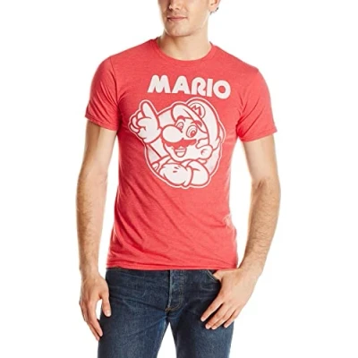 Abbildung von Nintendo Herren So Mario T Shirt, Rot meliert, Klein