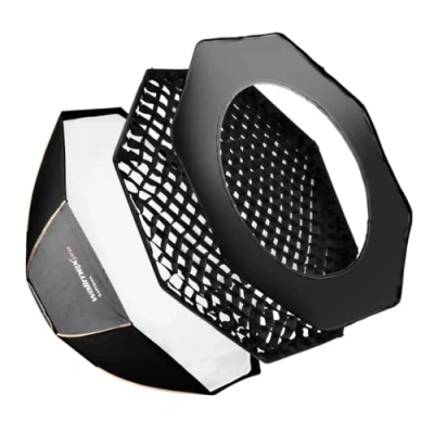 Abbildung von Walimex Pro Octagon Softbox PLUS Orange Line 120 cm Durchmesser für Elinchrom