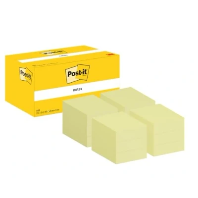Abbildung von Post it Notes, Gelb, 12 Blöcke, 38 mm x 51 mm, 100 Blatt pro Block Selbstklebende Notizzettel zum Notieren, für To Do Listen und als Erinnerung