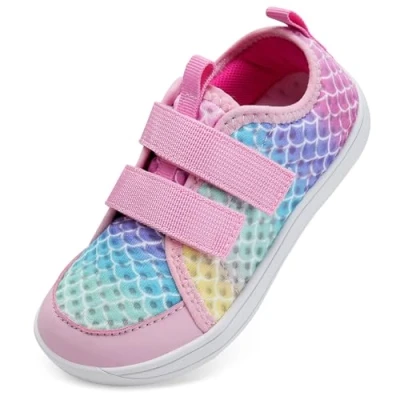 Abbildung von IceUnicorn Barfußschuhe Kinder Breite Barfussschuhe Jungen Mädchen Minimalistische Aquaschuhe Traillaufschuhe Strandschuhe(Rosa, 22EU Weit)