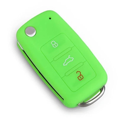 Abbildung von Happyit Auto Schlüssel Abdeckung Fall Silikon für Volkswagen VW Polo Passat B5 Golf 4 5 6 Jetta Mk6 Tiguan GOL Cross Fox Plus EOS Scirocco Beetle (grün)