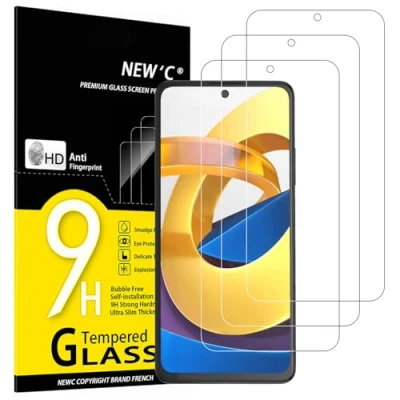 Abbildung von NEW&#039;C 3 Stück, Panzer Schutz Glas für Xiaomi Poco M4 Pro 5G, X4 GT, Frei von Kratzern, 9H Härte, HD Displayschutzfolie, 0.33mm Ultra klar, Ultrabeständig