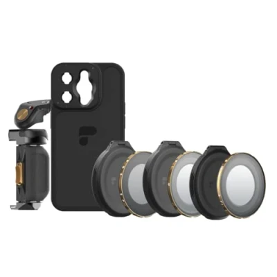 Abbildung von PolarPro LiteChaser iPhone 14 Pro Directors Kit Inkl. Case Grip VND 3 5 Filter CP Mist Bluetooth Shutter Button