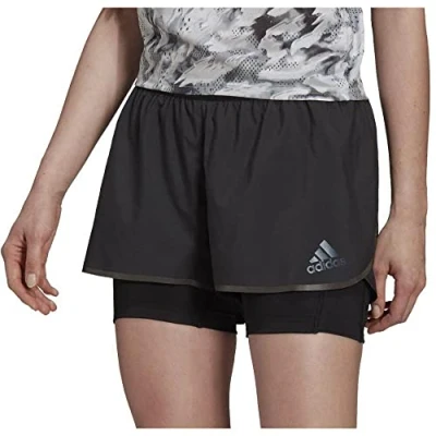 Abbildung von adidas Damen Adizero 2in1 Shorts, Schwarz, XS