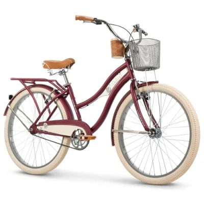 Abbildung von Huffy Deluxe Cruiser Damenfahrrad 26 Dark Berry, Rot