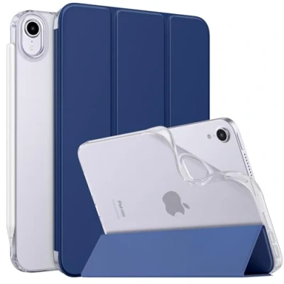 Abbildung von MoKo Hülle Kompatibel mit Neues iPad Mini (A17 Pro) 2024, 6.Generation Tasche 2021 (8,3 Zoll), Weiches TPU Transluzent Rückendeckel Schlankes Etui für 7/6 Gen, Marineblau