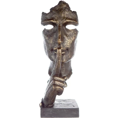 Abbildung von Casablanca by Gilde Dekofigur &quot;Skulptur Silence, bronzefarben/grau&quot;, bronzefarben/grau, Polyresin