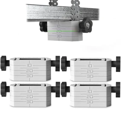 Abbildung von 4 x Nivelliersystem für abgehängte Decken, Schnell Montagewerkzeug, Deckennivellierungshalter Profil CD60 ES Gipskartonplatte Regips, Deckenabhänger trockenbau, Direktabhänger, Laser Zieltafel
