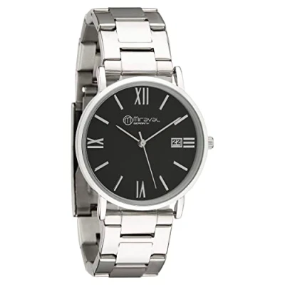 Abbildung von Miraval Quarzuhr Armbanduhr mit Datumsanzeige, Edelstahlarmband 34 mm Quarzuhwerk 18 breit Mineralglas