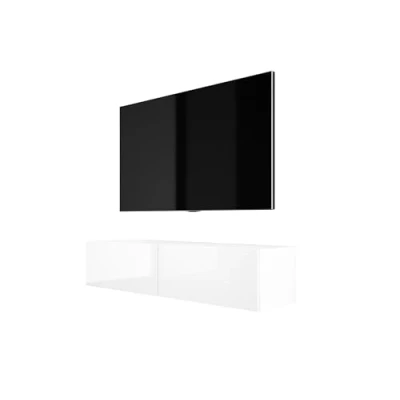 Abbildung von Hängendes TV Schrank (B: 140 cm, H: 34 T: 32 cm) in Weiss Matt/Weiss Glanz