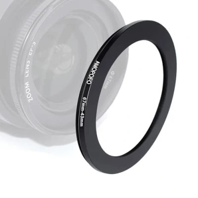 Abbildung von 67mm 43mm Step down Ringe Filteradapter Ring,67mm bis Filter Adapterring von Kamera Objektiv mit Filtergewinde auf Ring