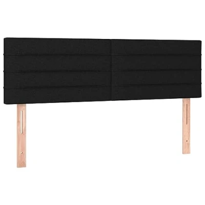Abbildung von vidaXL 2X Kopfteil Polsterkopfteil Betthaupt Bettkopfteil für Bett Bettgestell Bettrahmen Schlafzimmer Bettzubehör Schwarz 72x5x78/88cm Stoff