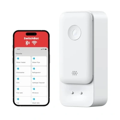 Abbildung von SwitchBot WLAN Wassermelder kein Hub erforderlich (nur 2.4G), Smart Wassersensor 100dB Einstellbarer Alarm &amp; App Benachrichtigung, IP67 Wasserdicht, Wasserleck Detektor für Küche, Bad, Keller