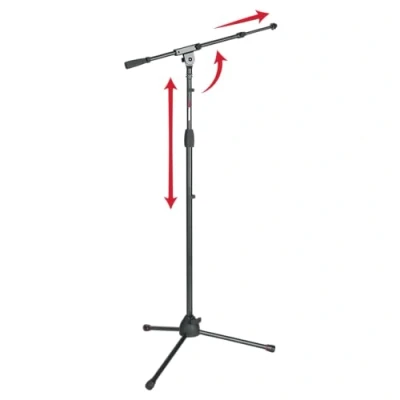Abbildung von Gator Frameworks Tripod MIC Stand with Soft Grip Twist Clutch, Boom Arm, and Both 3/8&quot; 5/8&quot; Adapters; Min/Max Height 6&quot;/99&quot; (GFW 2020),Black