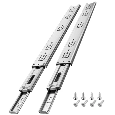 Abbildung von AOLISHENG Edelstahl Schubladenschienen Vollauszug 600 mm Küchenschrank seitliche Montage Kugellager Ersatz Schwerlast 45 kg Tragkraft 1 Paar (2er Pack)