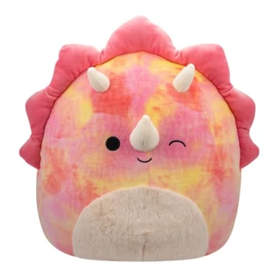 Abbildung von Squishmallows SQCR05478 Trinity der rosa Triceratops 40 cm, offizielles Jazwares Plüsch, superweiches Kuscheltier
