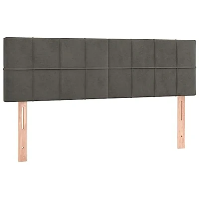 Abbildung von vidaXL Kopfteil 2 STK., Bettkopfteil mit Holzbeinen, Höhenverstellbar Polsterkopfteil für Bett, Betthaupt Bettzubehör Schlafzimmer, Dunkelgrau 72x5x78/88cm Samt