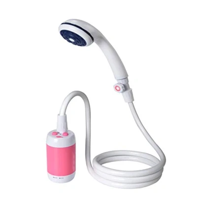Abbildung von Camping Dusche tragbare Outdoor Handheld Elektrische Dusche, Wasser Flow Stalls Anpassung, 4800 mAh Akku, Contol und Shut Off Ventil für Duschen, Waschen, Reinigung, etc.（Rosa）