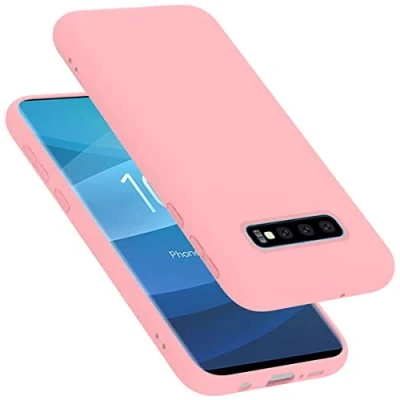 Abbildung von Cadorabo Hülle kompatibel mit Samsung Galaxy S10 PLUS Silikon Handyhülle für Case aus flüssigem stoßfeste dünne TPU Schutzhülle LIQUID PINK