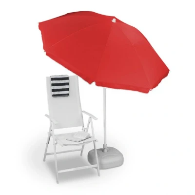 Abbildung von relaxdays Sonnenschirm 180 cm, Rot