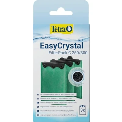 Abbildung von Tetra EasyCrystal Filter Pack C250/300 Filtermaterial mit Aktiv Kohle, Filterpads für Innenfilter, geeignet Aquarien von 15 60 Liter, 3 Stück, grün