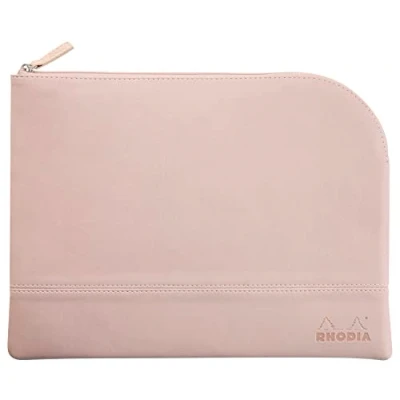 Abbildung von Rhodia 116730C Rhodiarama Reißverschlusstäschchen aus italienischem Kunstleder, Großformat (21x28 cm), Rosa, 1 Stück