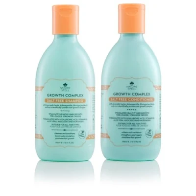 Abbildung von Nature Spell Haarwachstums Shampoo und Conditioner Set, 300 ml x 2 Wachstumskomplex sulfatfreies Sets verbessert Kraft, Glanz Volumen
